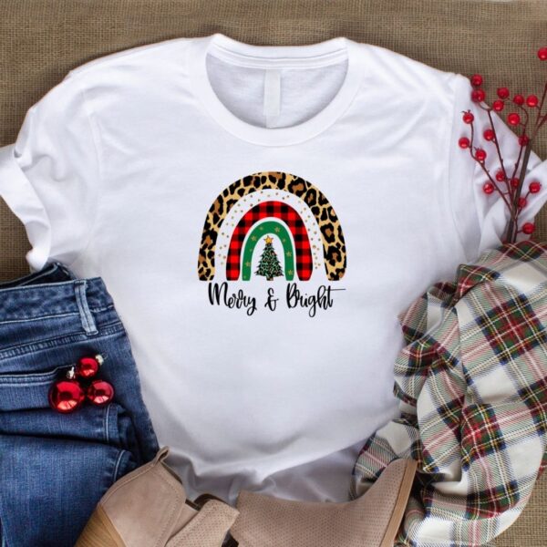 Merry Christmas Rainbow tee