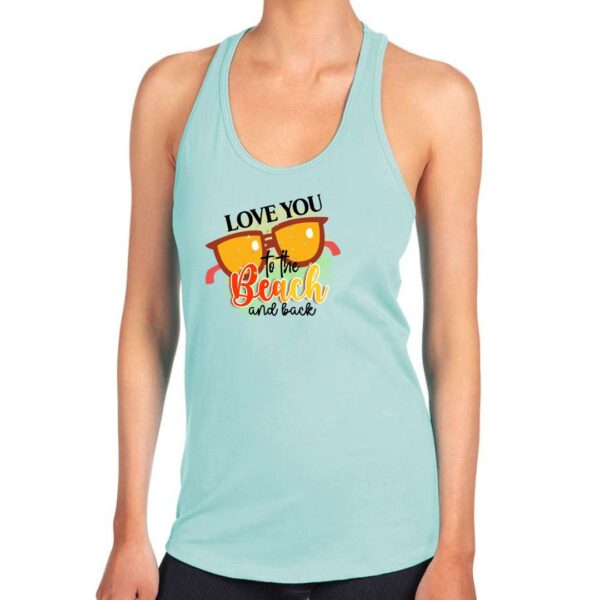 Love you to the beach and back - on cancun blue tank top