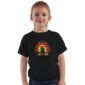 Autism Rainbow with puzzle pieces black youth tee