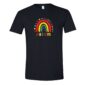 Autism Rainbow with puzzle pieces black adult tee