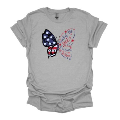 Home of the free because of the brave butterfly design