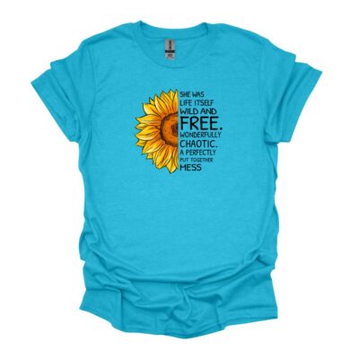 Wild and Free sunflower blue tee
