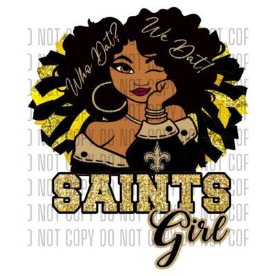 Saints Girl DTF Design