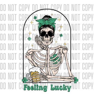 St. Patrick's Day skeleton 'Feeling Lucky' design