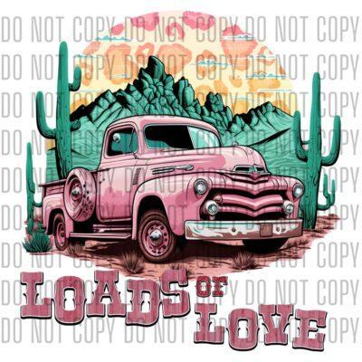 Loads of love - pink vintage truck design