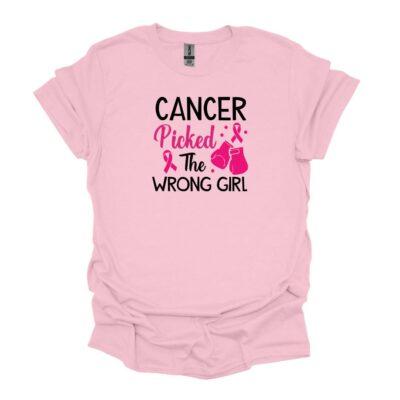 Cancer picked the wrong girl design with pink boxing gloves