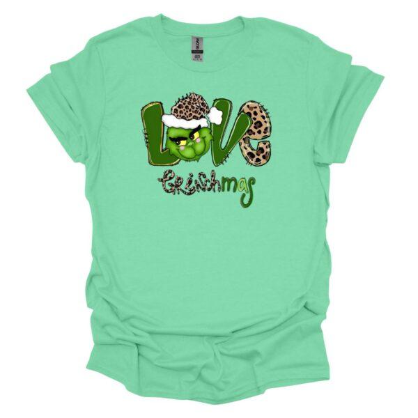 Love Grinchmas mint green tee