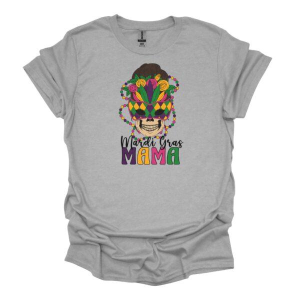 Mardi Gras Mama - skeleton design - Sport grey tee