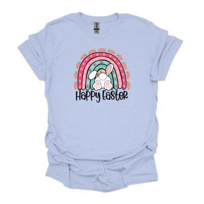 Happy Easter Carrot Rainbow - light blue tee