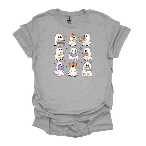 Reading Ghost Halloween Teacher Tee