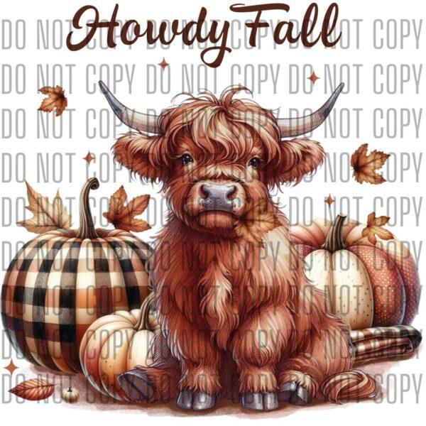 Howdy Fall Cow Design