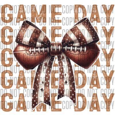 Game Day Fall Bow DTF Design