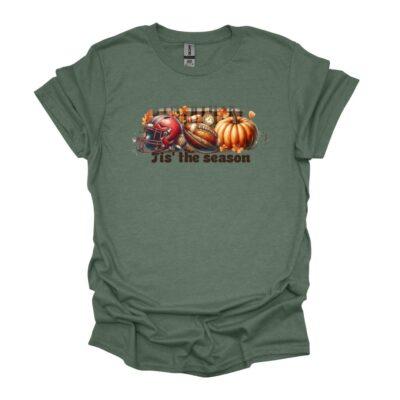 Tis the Season - football and pumpkin tee