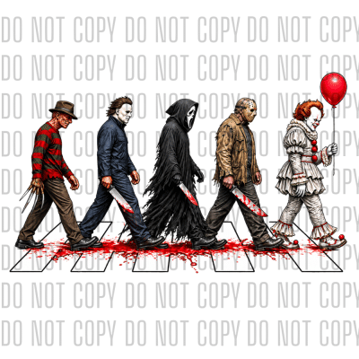 Horror Villains Abbey Road DTF Design