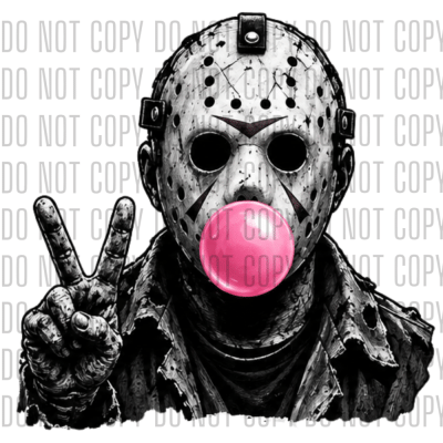 Jason Horror Movie Bubble Gum DTF Design
