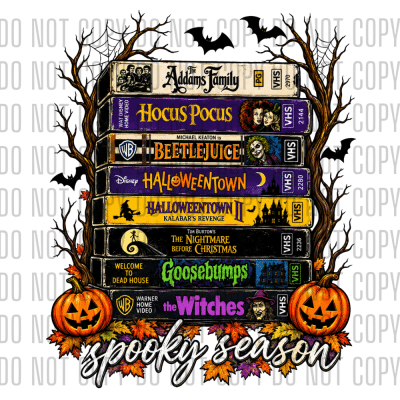 Halloween VHS Movies DTF Design