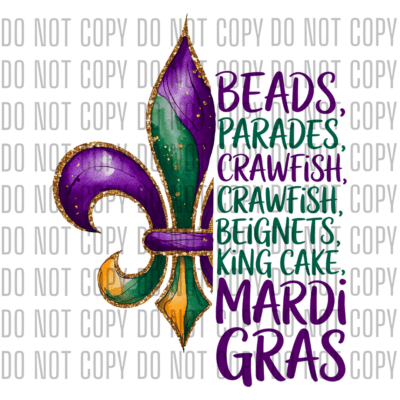 Mardi Gras - Beads etc. - DTF design