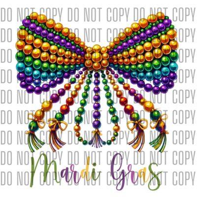 Mardi Gras Bow made of beads - DTF