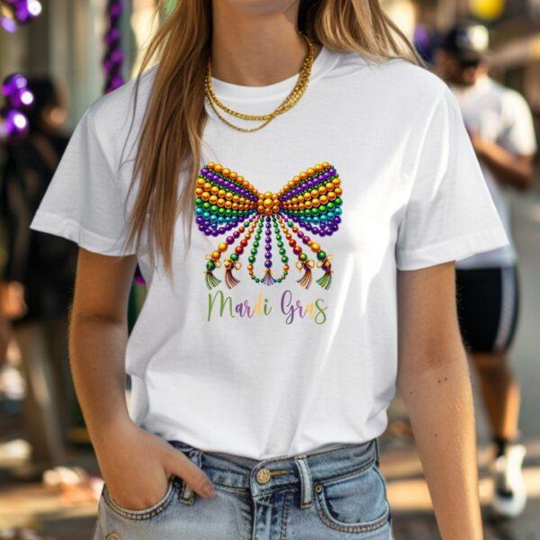 Mardi Gras Bow made of beads - tee