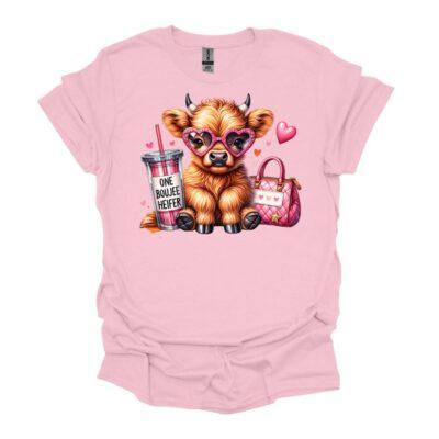 One Boujess Heifer - Lt Pink tee