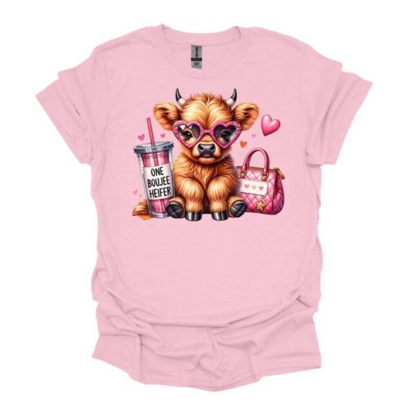 One Boujess Heifer - Lt Pink tee